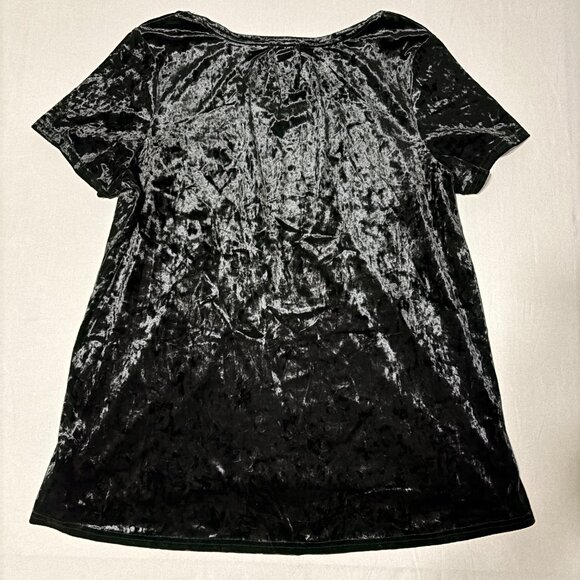 Spring + Mercer Velvet Legging Tee Black Crushed Velvet VNeck Top XXL Whimsigoth - Picture 4 of 8